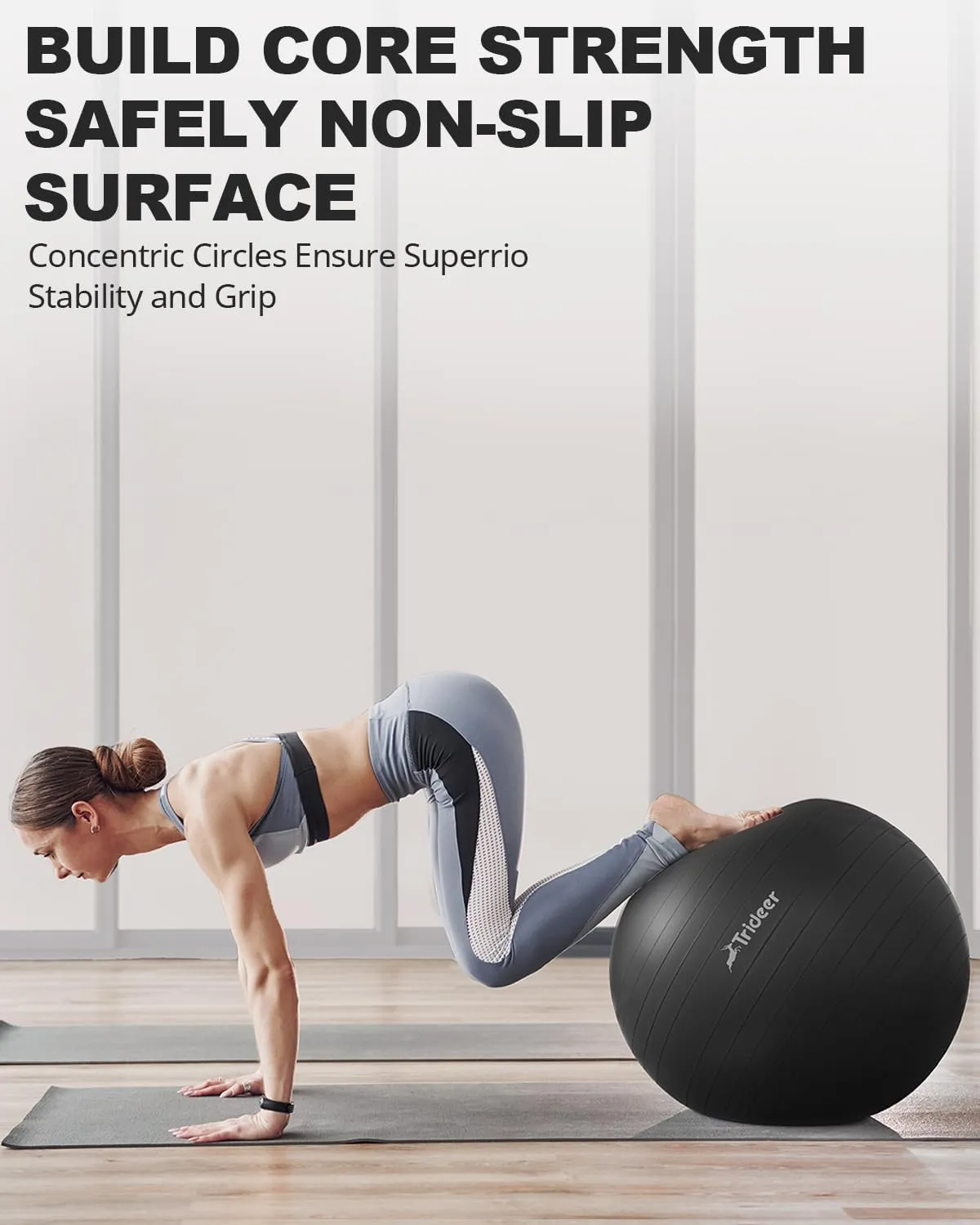 Trideer Yoga Ball Exercise Ball for Working Out, 5 Sizes Gym Ball, Birthing Ball for Pregnancy, Swiss Ball for Physical Therapy, Balance, Stability, Fitness, Office Ball Chair, Quick Pump Included