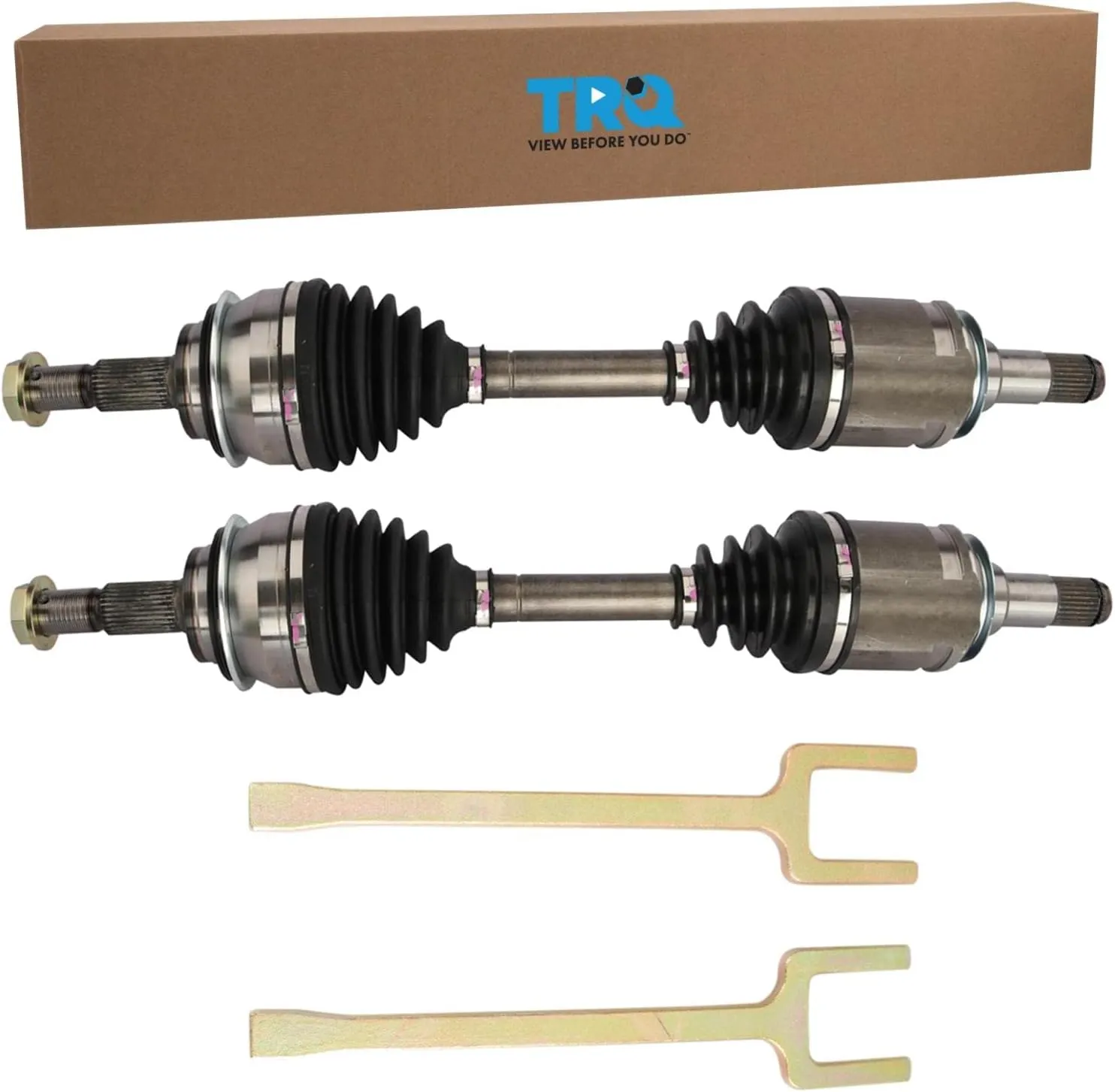 TRQ Front CV Axle Shaft Assembly Set Compatible with 2010-2022 Lexus GX460 2003-2009 GX470 2003-2022 Toyota 4Runner 2007-2014 FJ Cruiser 2005-2022 Tacoma