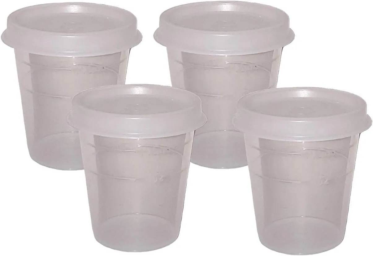 Tupperware 4 Piece Minis Midgets Clear Containers with Classic Sheer Seals
