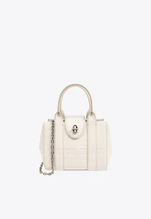 Turnlock Leather Top Handle Bag