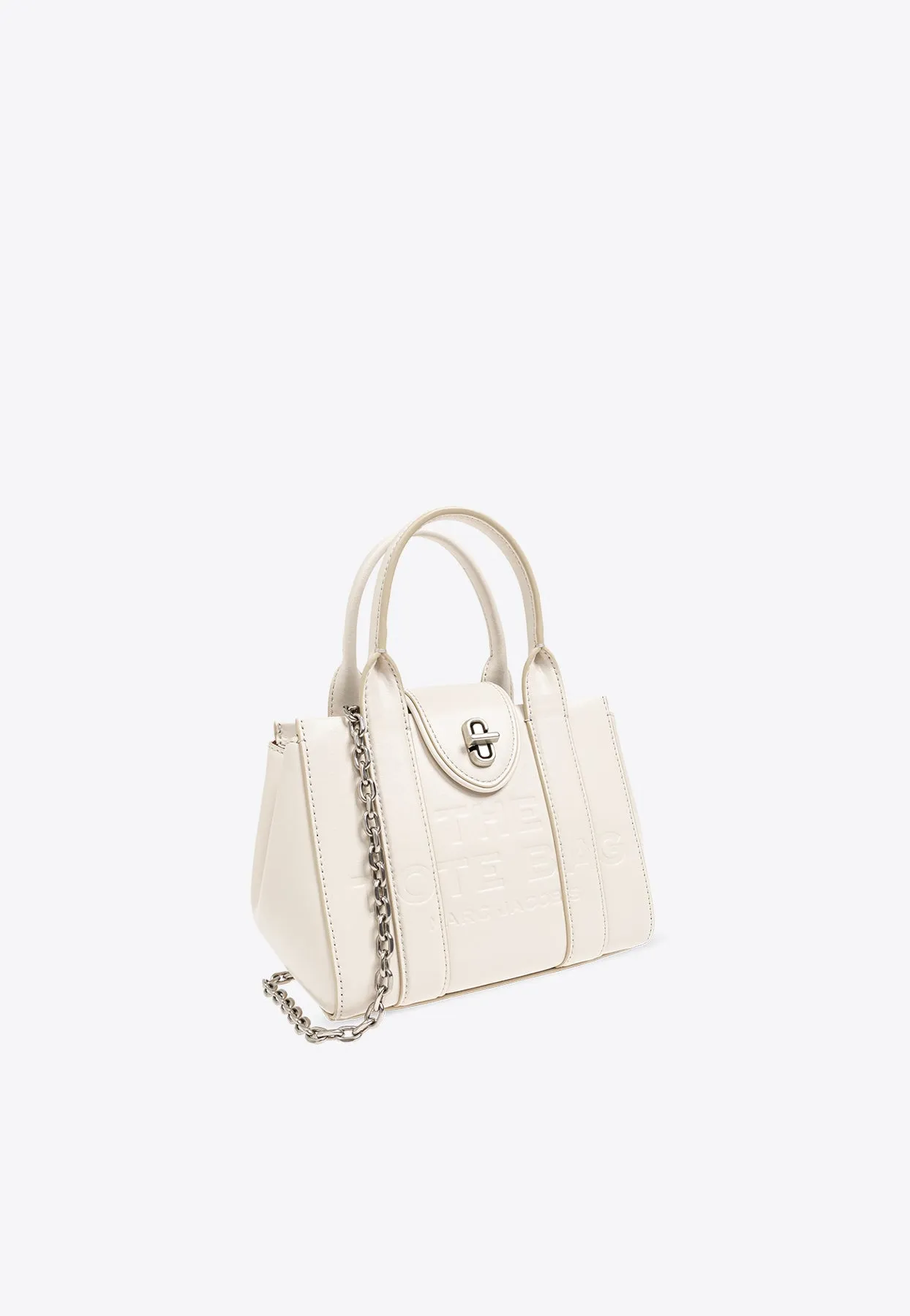 Turnlock Leather Top Handle Bag