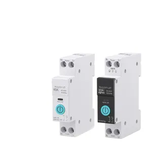 TUYASmart Circuit Breaker Power Metering 1P 63A DIN Rail for Wireless Remote Control by APP Tong(White No metering,ZigBee 63A)