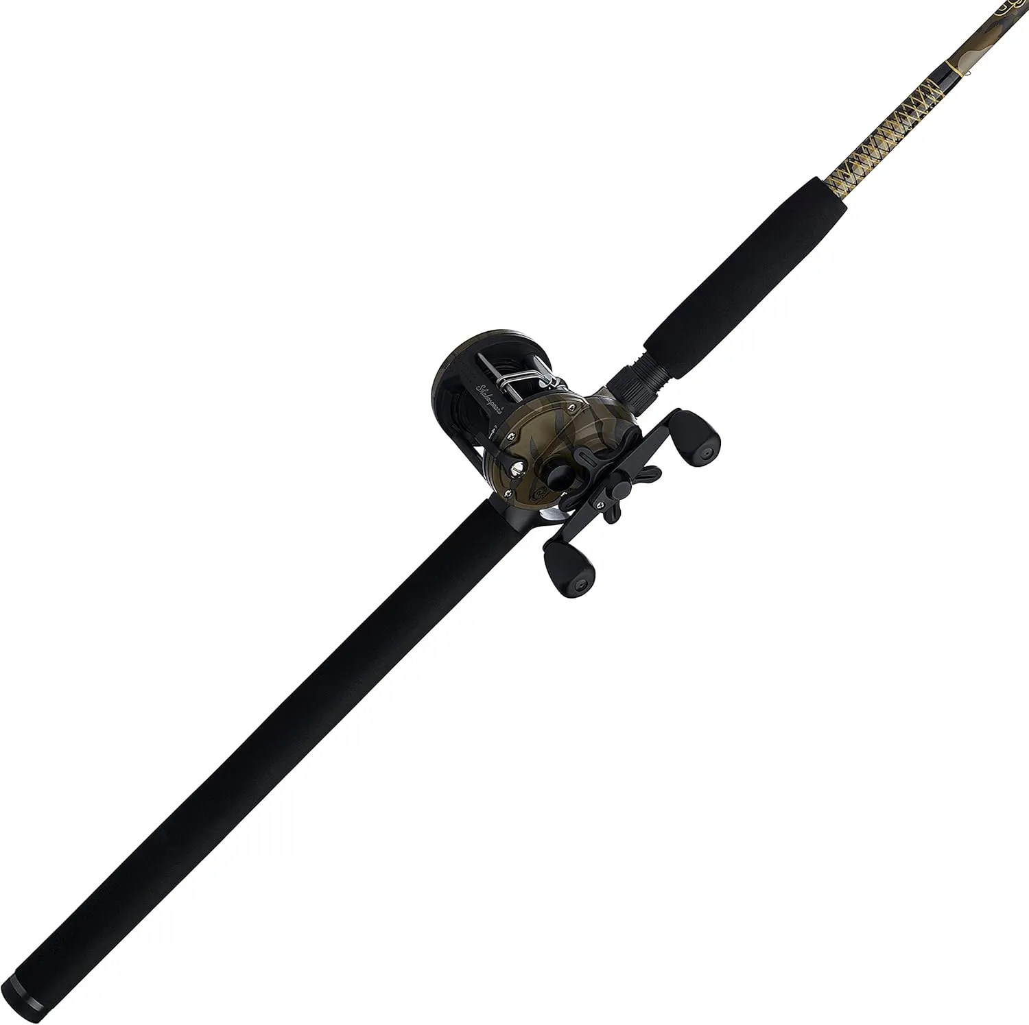 Ugly Stik 7’ Camo Conventional Fishing Rod and Reel Casting Combo, Right Handle Position, Ugly Tech Construction With Clear Tip Design, 1-Piece Rod, Size 20 2 Ball Bearing Conventional Reel