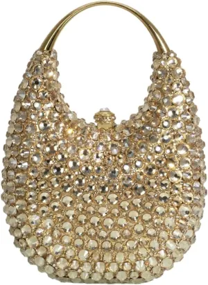 UMREN Women Elegant Diamond Rhinestone Evening Bag Top Handle Crystal Clutch Purse Wedding Party Handbag Unique Crossboby Bag