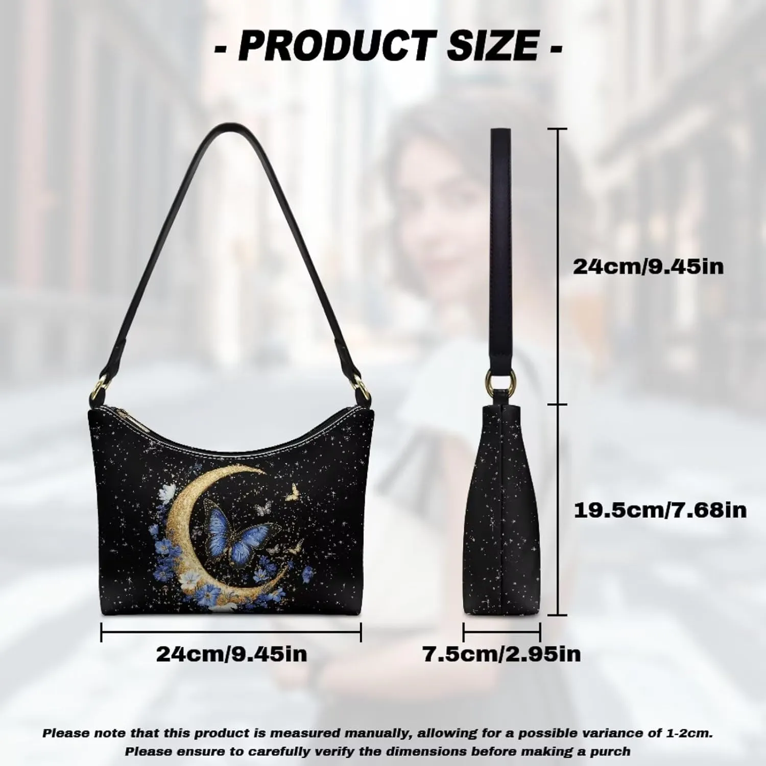 Underarm Shoulder Bag for Women Clutch Purse Handbag Pu Leather Tote Hobo Bag with Zipper Closure