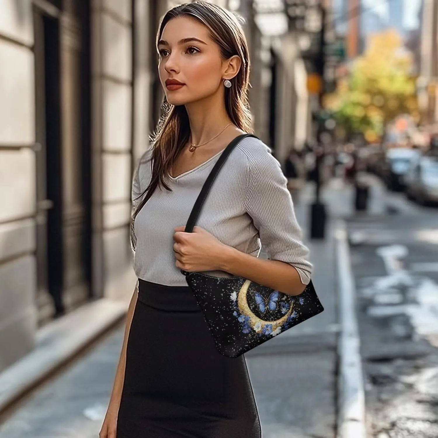 Underarm Shoulder Bag for Women Clutch Purse Handbag Pu Leather Tote Hobo Bag with Zipper Closure