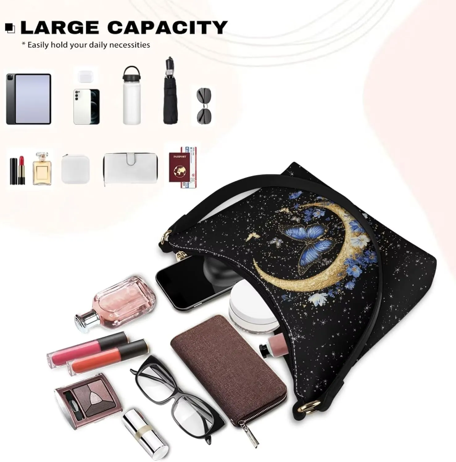 Underarm Shoulder Bag for Women Clutch Purse Handbag Pu Leather Tote Hobo Bag with Zipper Closure