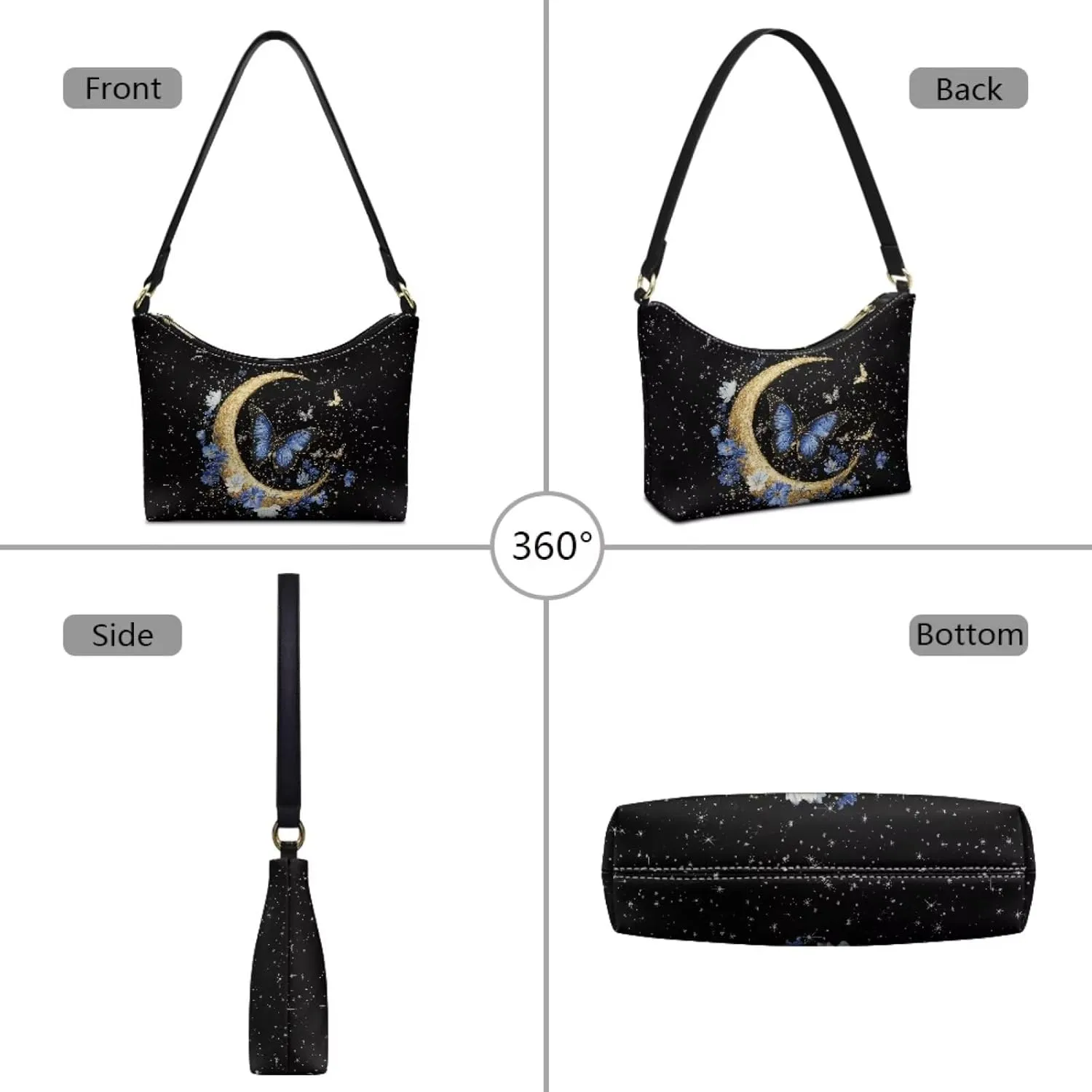 Underarm Shoulder Bag for Women Clutch Purse Handbag Pu Leather Tote Hobo Bag with Zipper Closure