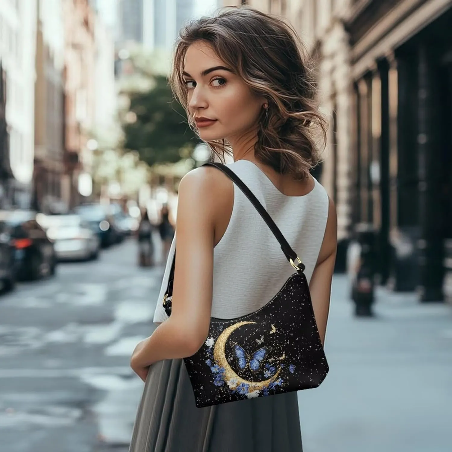 Underarm Shoulder Bag for Women Clutch Purse Handbag Pu Leather Tote Hobo Bag with Zipper Closure