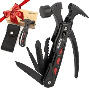 Unique Gift, Pocket Knife Multitool, Hammer 12-in-1, Folding Knife, Outdoor Survival Gear, Camping Multi-tool, Pliers, Knives, Saw, Screwdriver, with dual safety locks, with Nylon Sheath