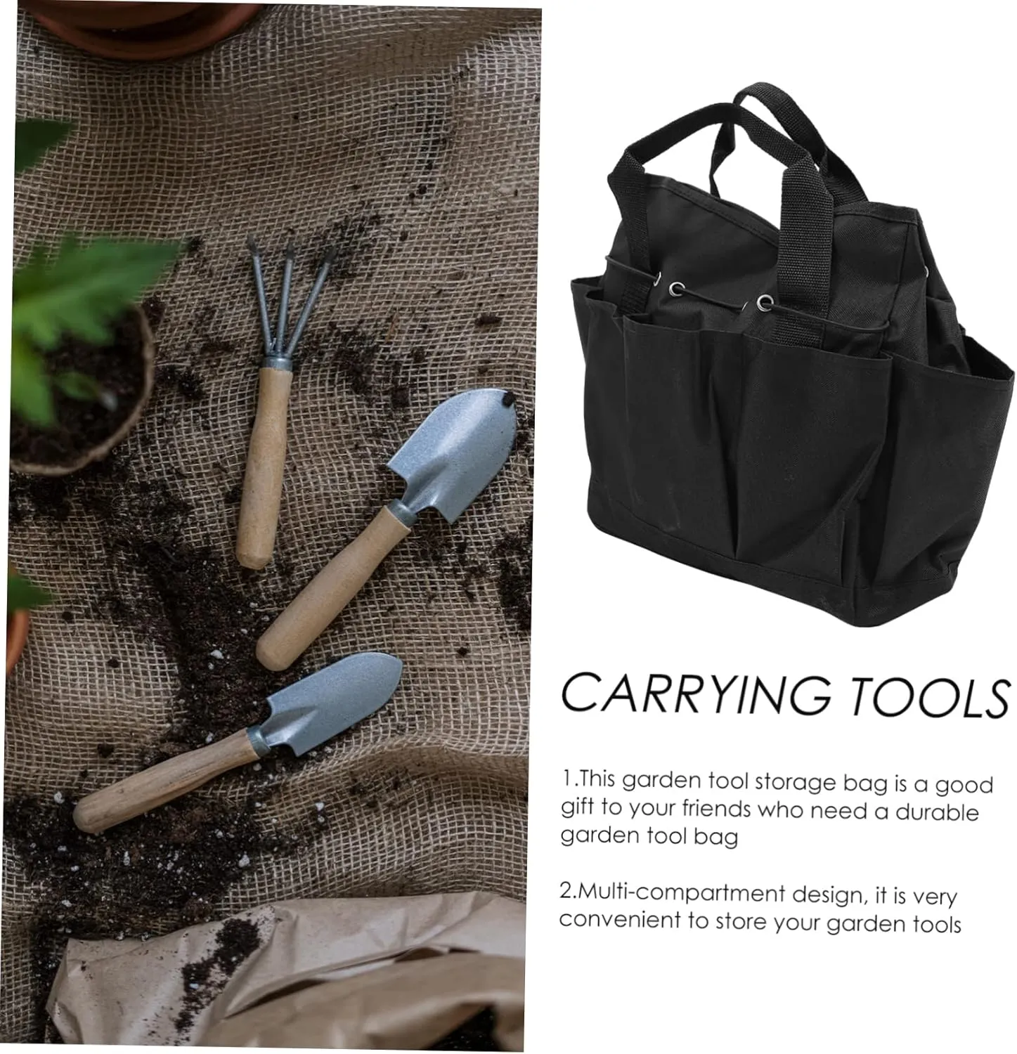 Uonlytech Garden Buggy Bag Garden Tools Bag Garden Tool Organizer Gardening Supplies Tote Bag for Garden