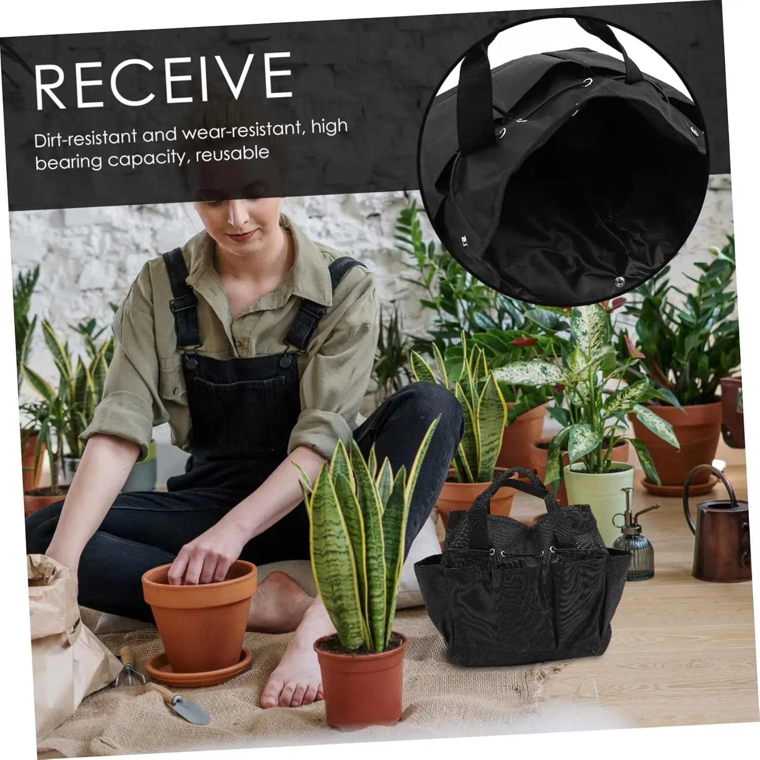 Uonlytech Garden Buggy Bag Garden Tools Bag Garden Tool Organizer Gardening Supplies Tote Bag for Garden
