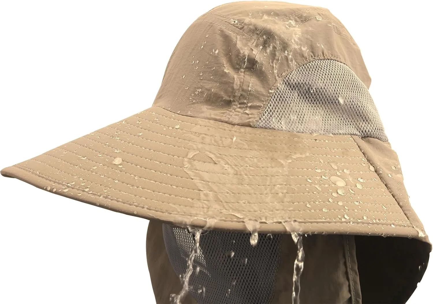 UPF 50  Fishing Hat for Mens Women Wide Brim Sun Hat with Detachable Face Cover & Neck Flap