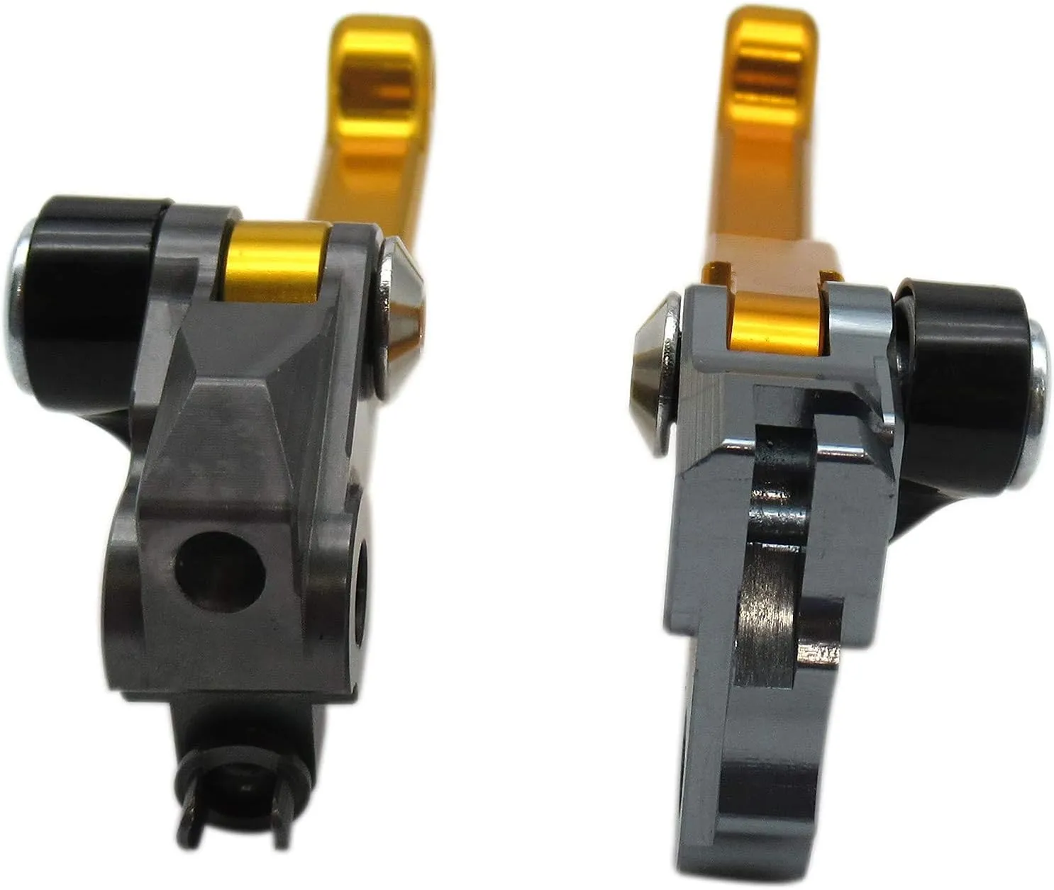 USonline911 Gold Pair of CNC Billet 6061-T6 Aluminum Motorcross Dirt Bike Pivot Brake Clutch Levers Set Pair of 7/8" 22mm Rubber Hand Grips for 1980 Bultaco Astro 250