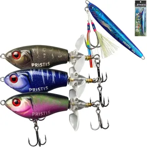 Utility Fishing Lures Kit, 2.8 oz Angel Wings Vertical Jig & 3 pcs Double-Blade Ploppers, A Wonderful Option for Angler