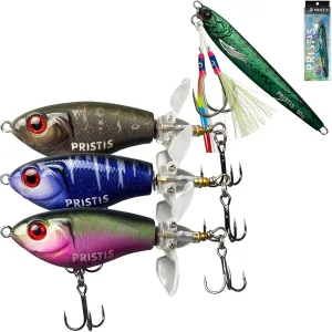 Utility Fishing Lures Kit, 2.8 oz Angel Wings Vertical Jig & 3 pcs Double-Blade Ploppers, A Wonderful Option for Angler