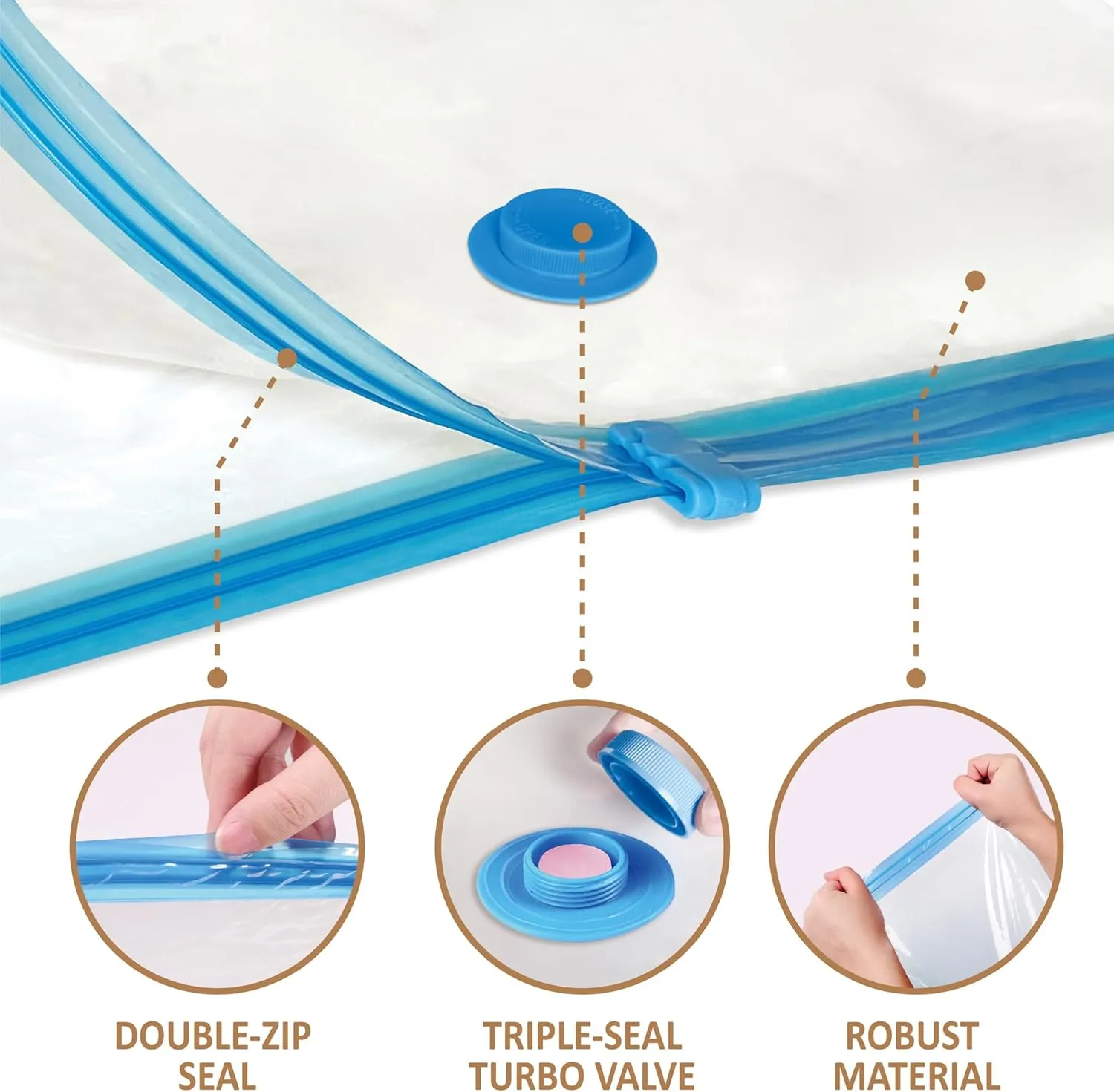 Vacuum Storage Bags with Electric Pump, 6 Pack (2 Jumbo/2 Large/3 Medium), Space Saver Bags with Pump, Storage Vacuum Sealed Bags for Clothes, Comforters, Blankets, Bedding