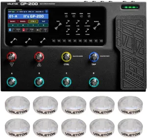 VALETON Multi Effects Processor Pedal with Expression Pedal FX Loop MIDI I/O Amp Modeling IR Cabinets Simulation Stereo OTG USB Audio Interface (Include 10 Pcs Additional Footswitch Toppers)