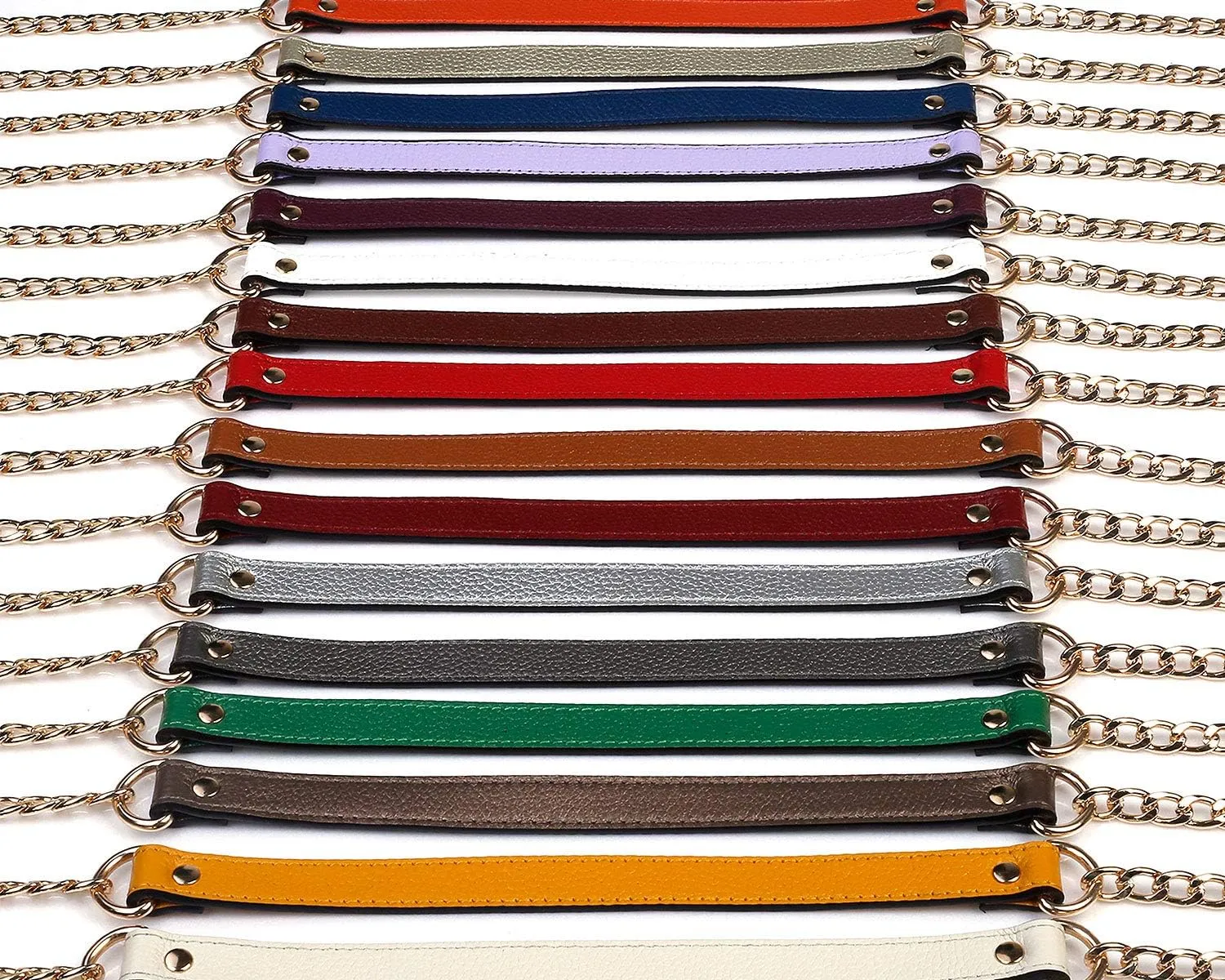 VanEnjoy 18MM Replacement Chain & Genuine Leather Shoulder Crossbody Straps for Handbags Purse Bags (Wine Red)
