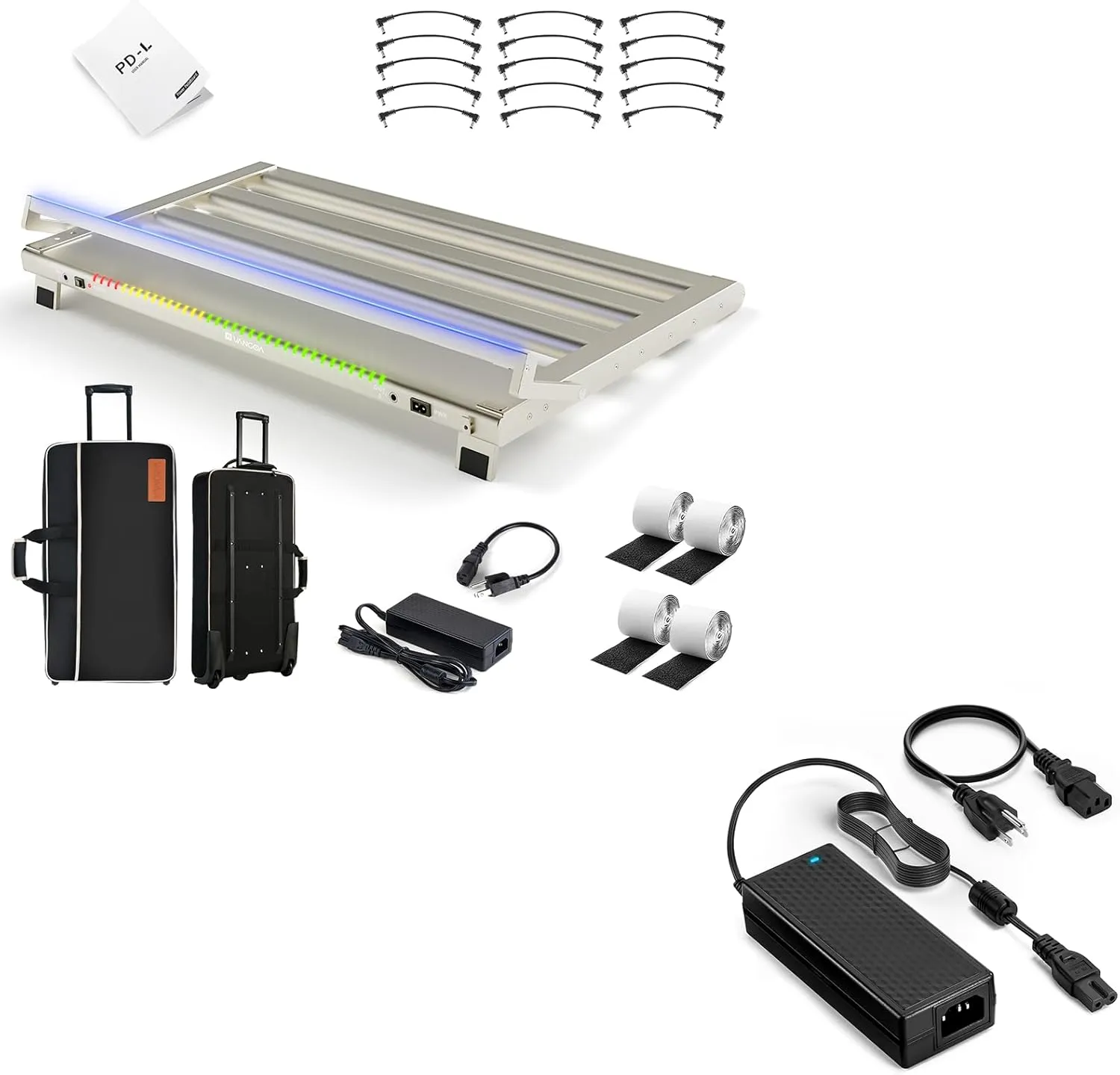 Vangoa Guitar Pedal Board with Built-in Isolated Power Supply and Vangoa Power Supply Adapter