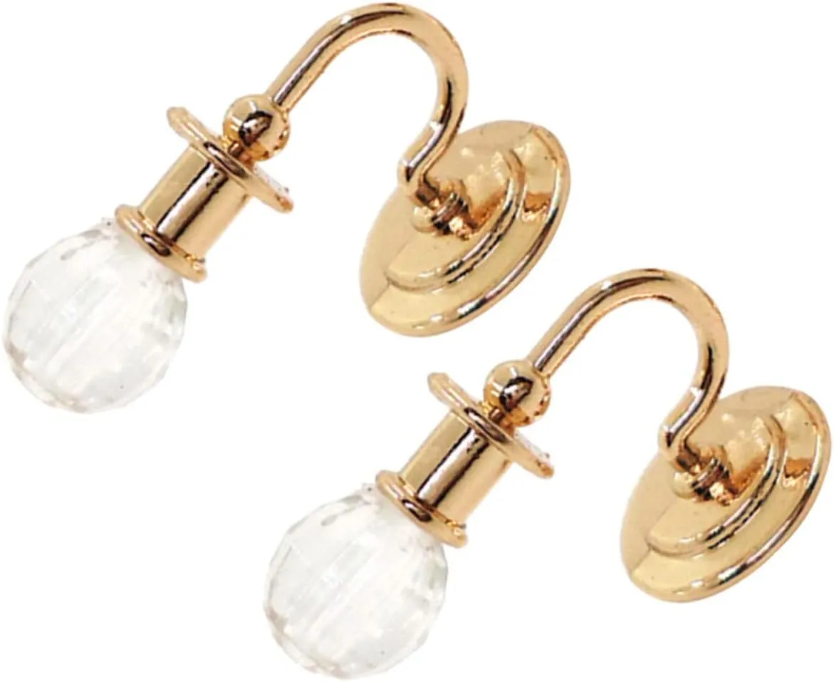 VANZACK 3 Pairs Mini Wall Light Mini Lights Dollhouse Lamps Dollhouse Lights Miniature Decoration Doll House Light Mini Luminous Wall Lamp Sand Table Decorative Lamp Metal