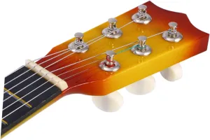 VANZACK Wooden Guitar for Educational Musical Instrument for Boys and Present for Music Cognition Development Sun Color