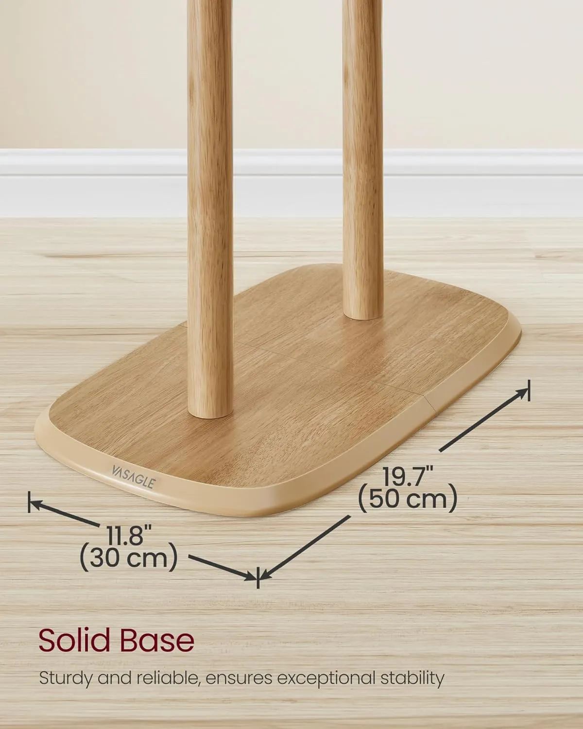 VASAGLE Coat Rack, Free Standing Coat Stand, Hall Coat Tree with 8 Hooks and Storage Shelf, 67.2 Inch Tall, for Coats, Hats, Bags, for Entryway, Hallway, Bedroom, Natural Beige URCR040N02