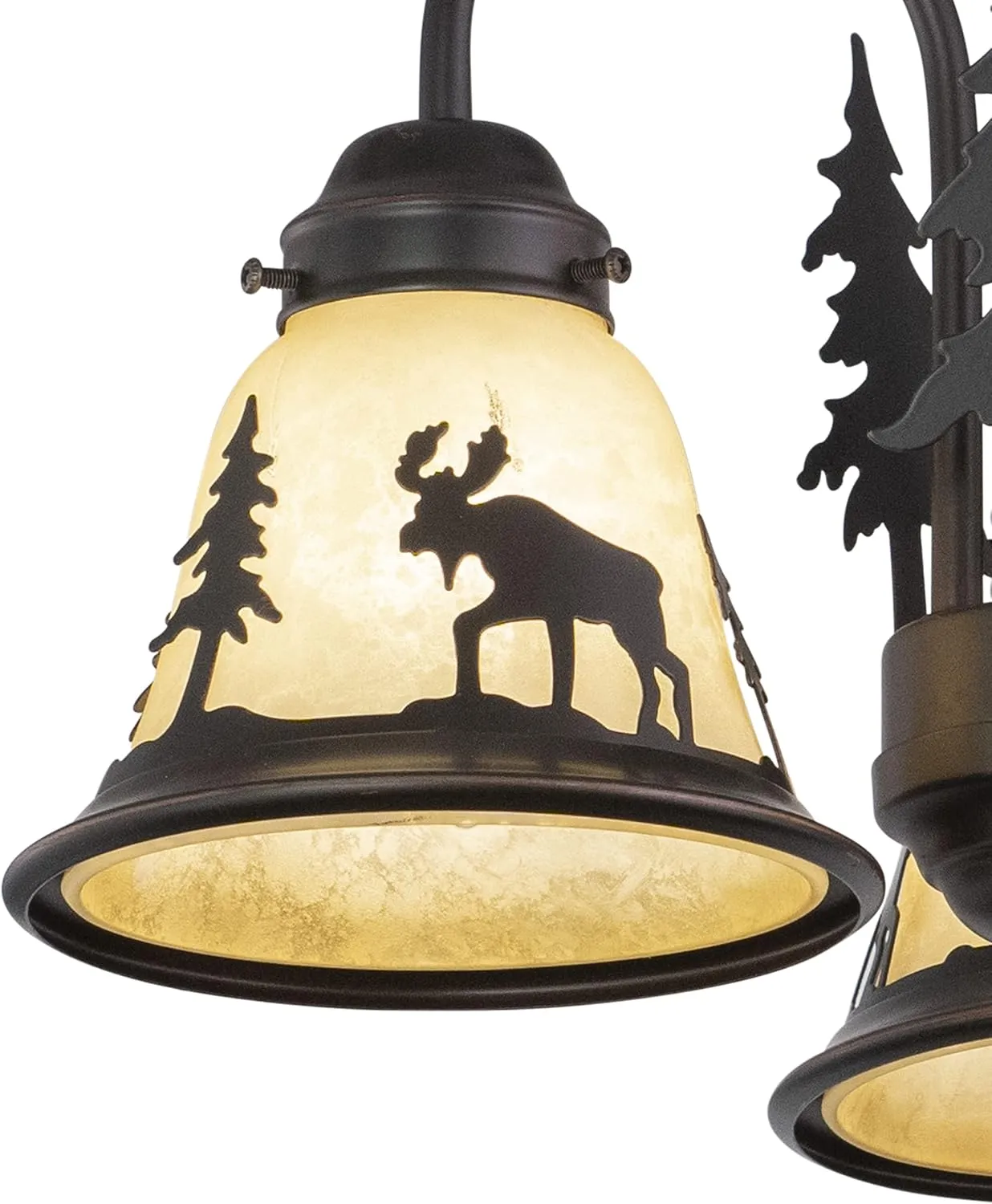 VAXCEL Yellowstone 3L LED Bronze Rustic Moose Mini Chandelier or Fan Light Kit