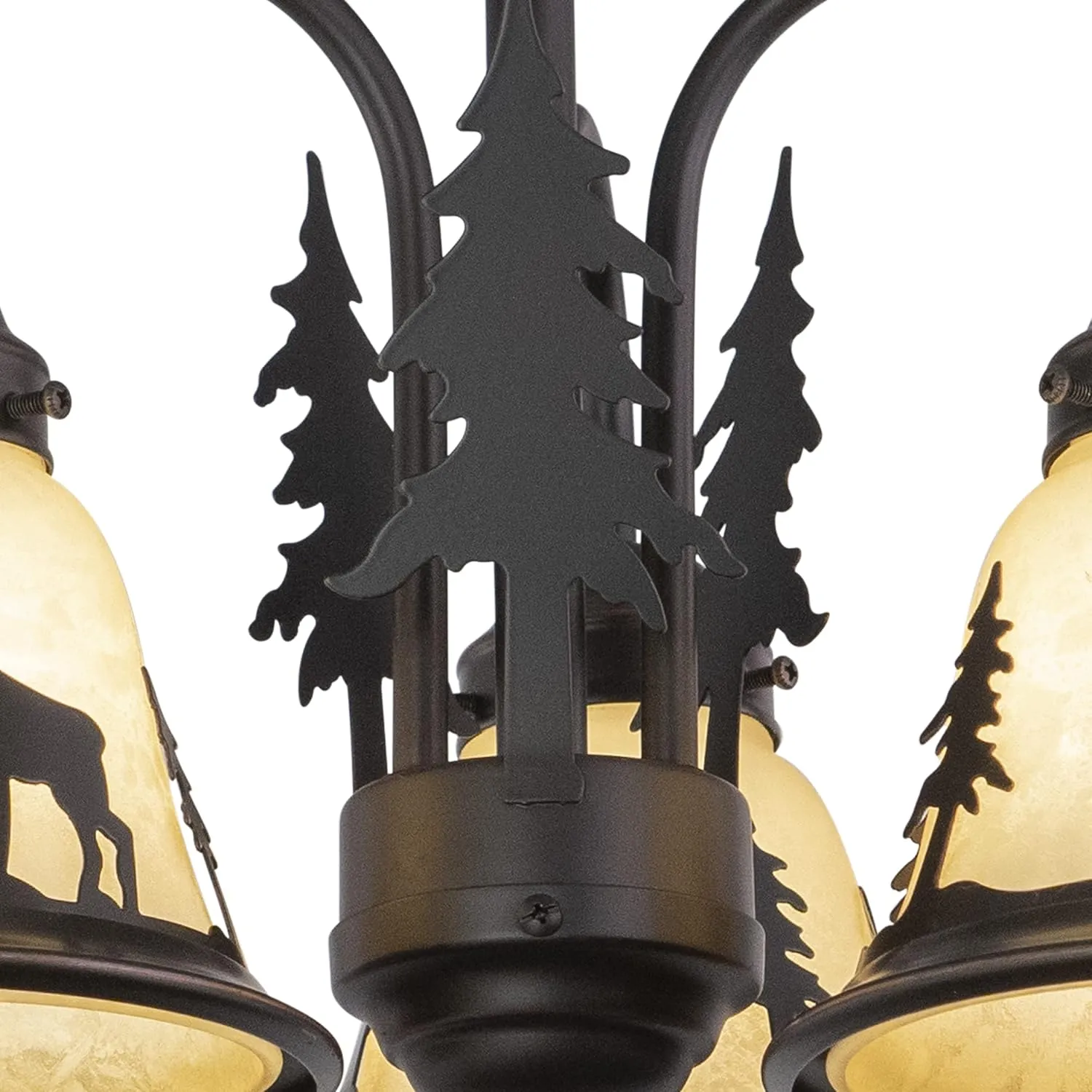 VAXCEL Yellowstone 3L LED Bronze Rustic Moose Mini Chandelier or Fan Light Kit