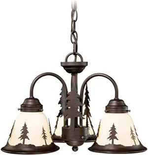 VAXCEL Yosemite 3L LED Bronze Rustic Tree Mini Chandelier or Fan Light Kit