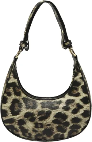 Verdusa Women's Crocodile PU Leather Hobo Shoulder Bag Small Purse Zipper Top Handle Crescent Bag
