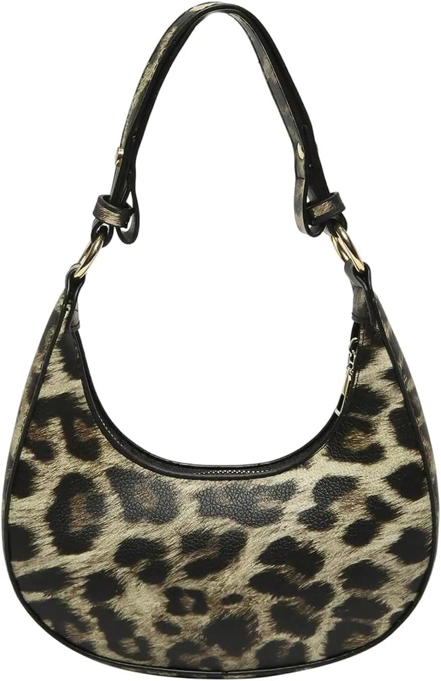 Verdusa Women's Crocodile PU Leather Hobo Shoulder Bag Small Purse Zipper Top Handle Crescent Bag