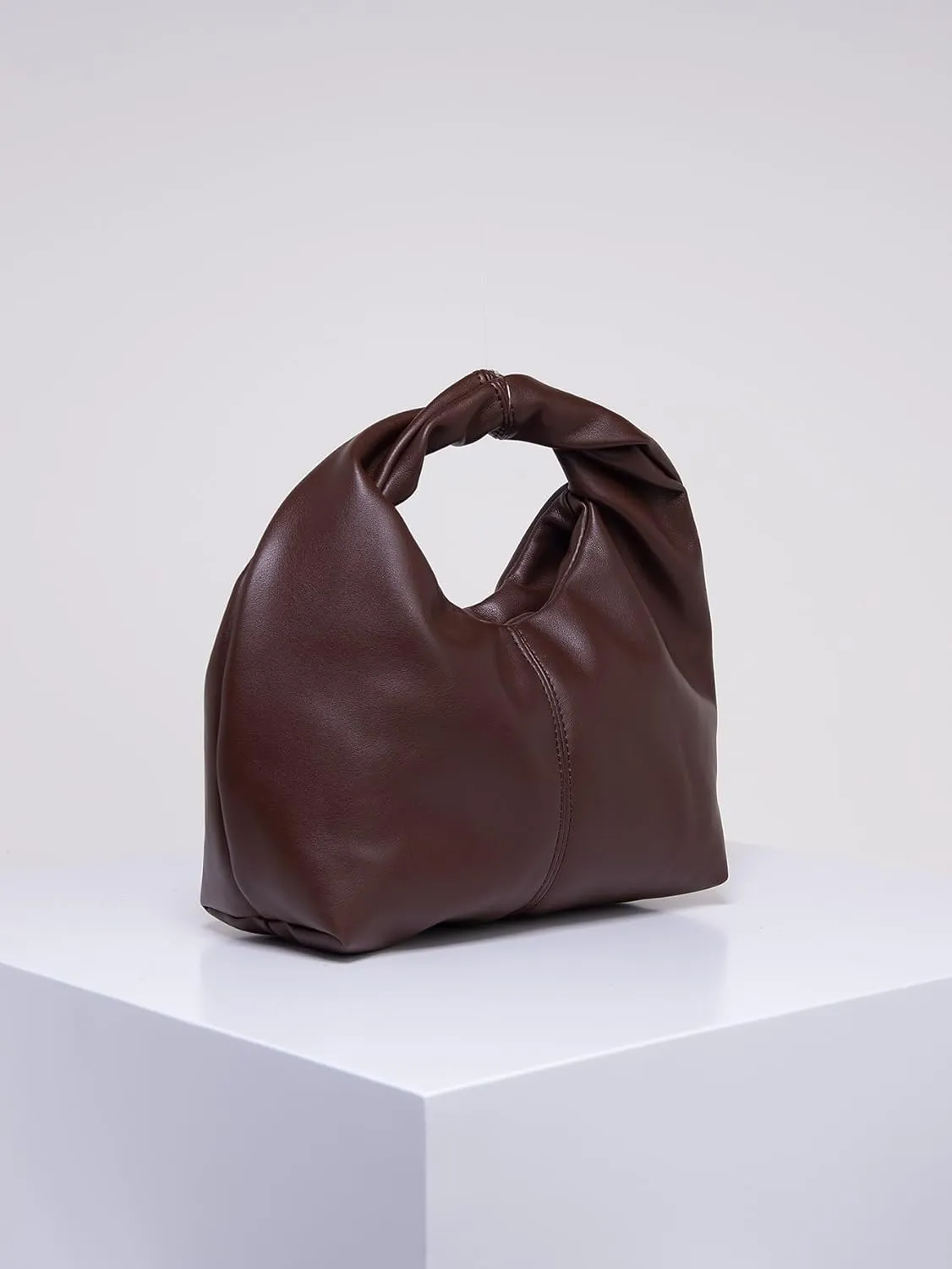 Verdusa Women's Ruched Hobo Mini Handbag Clutch Purse Dumpling Pouch Bag