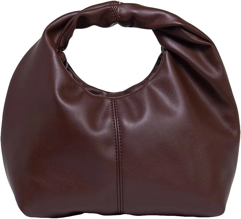 Verdusa Women's Ruched Hobo Mini Handbag Clutch Purse Dumpling Pouch Bag