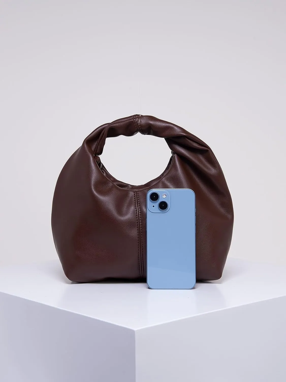 Verdusa Women's Ruched Hobo Mini Handbag Clutch Purse Dumpling Pouch Bag