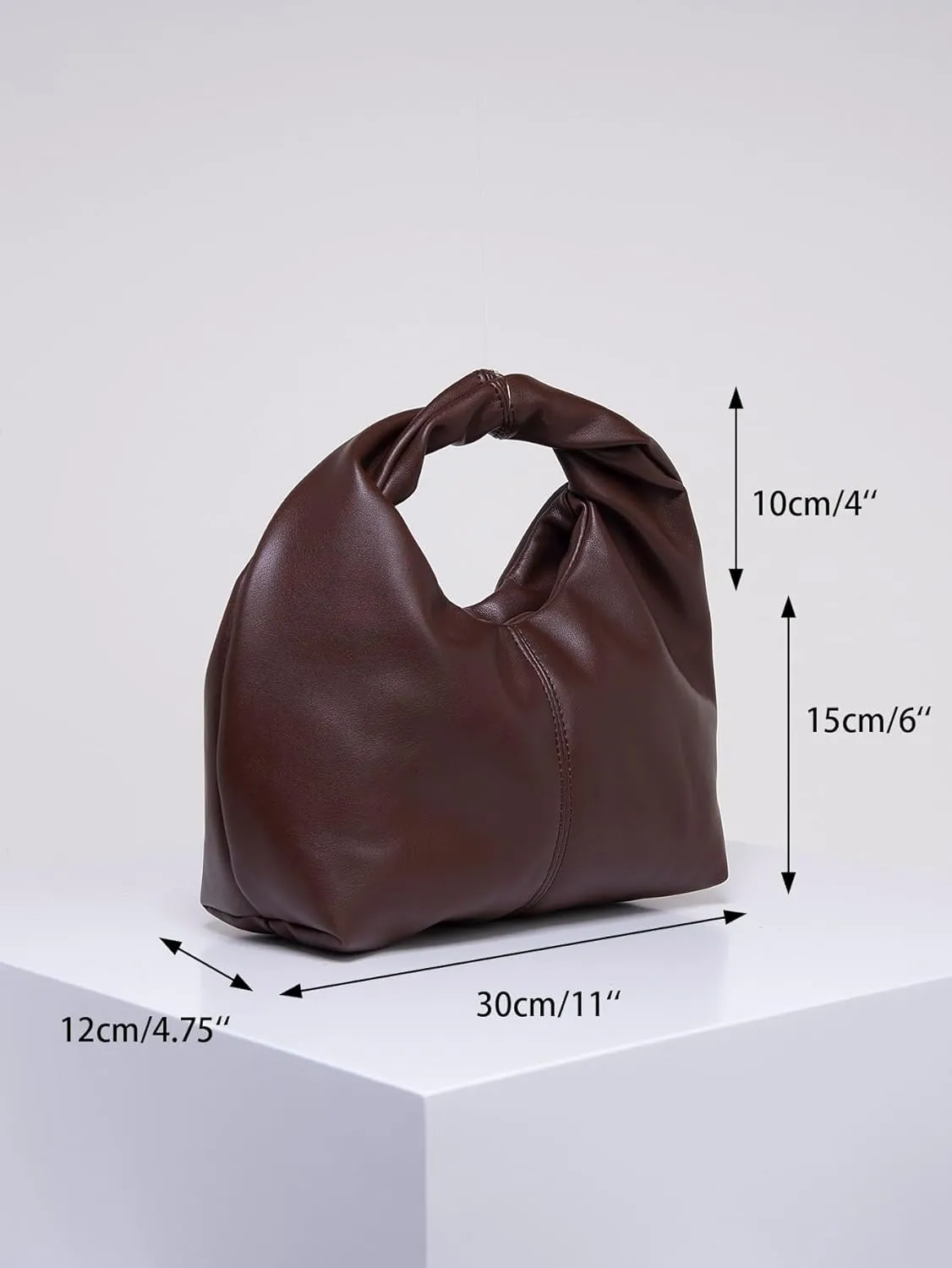 Verdusa Women's Ruched Hobo Mini Handbag Clutch Purse Dumpling Pouch Bag