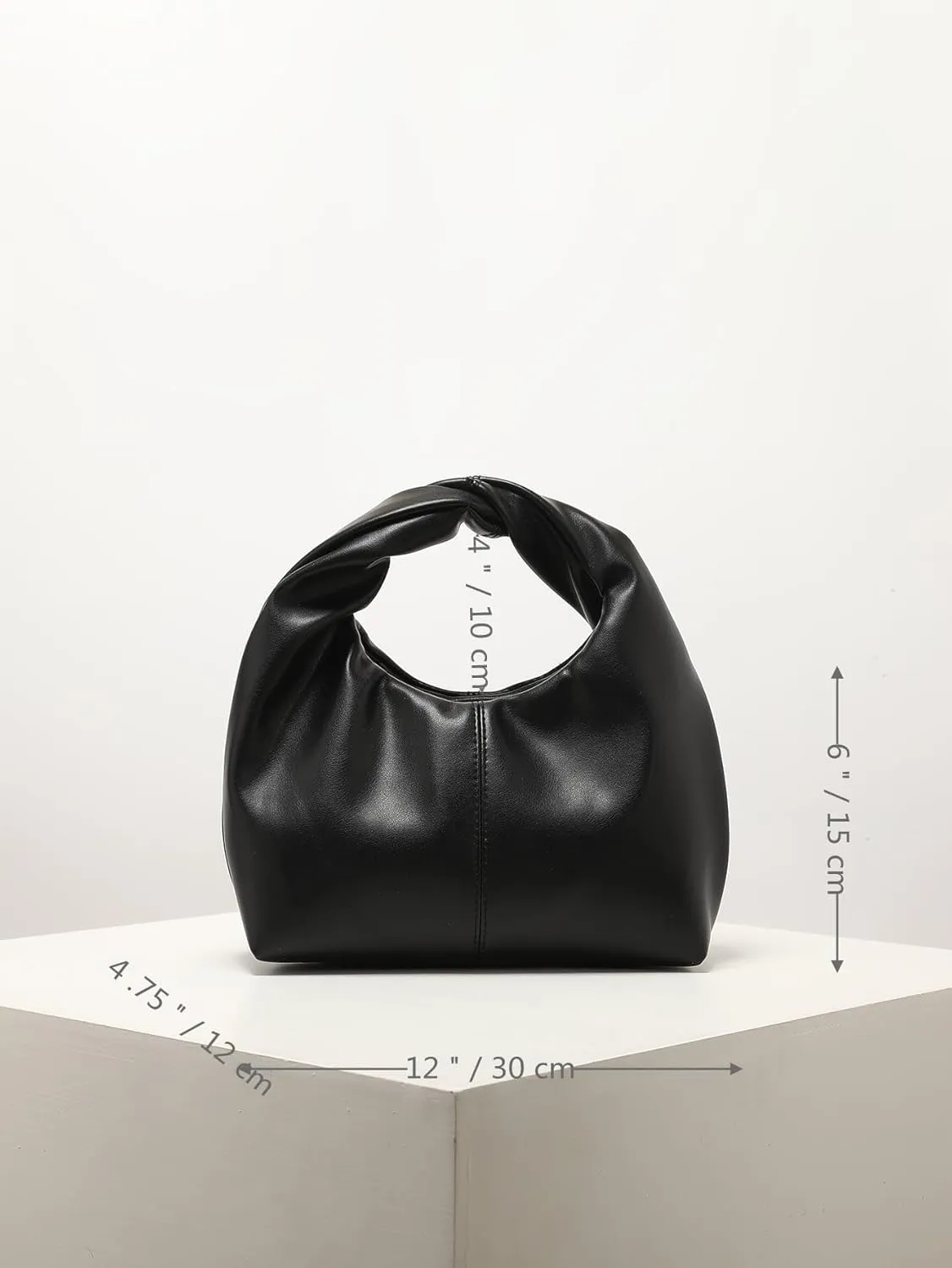 Verdusa Women's Ruched Hobo Mini Handbag Clutch Purse Dumpling Pouch Bag