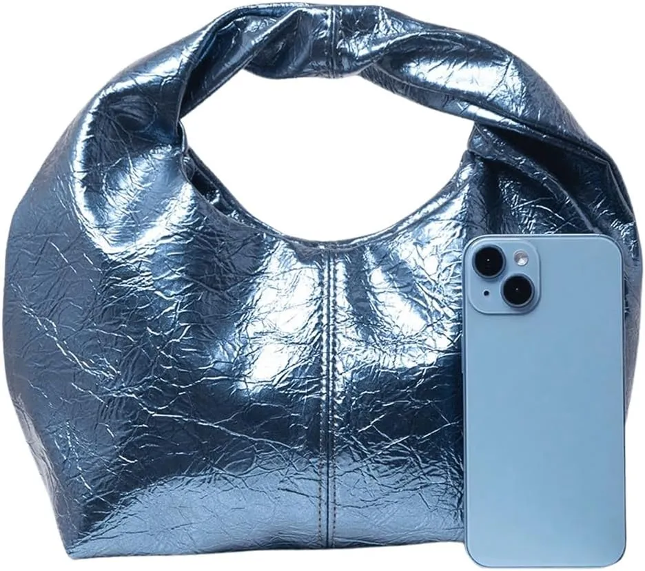 Verdusa Women's Ruched Hobo Mini Handbag Clutch Purse Dumpling Pouch Bag
