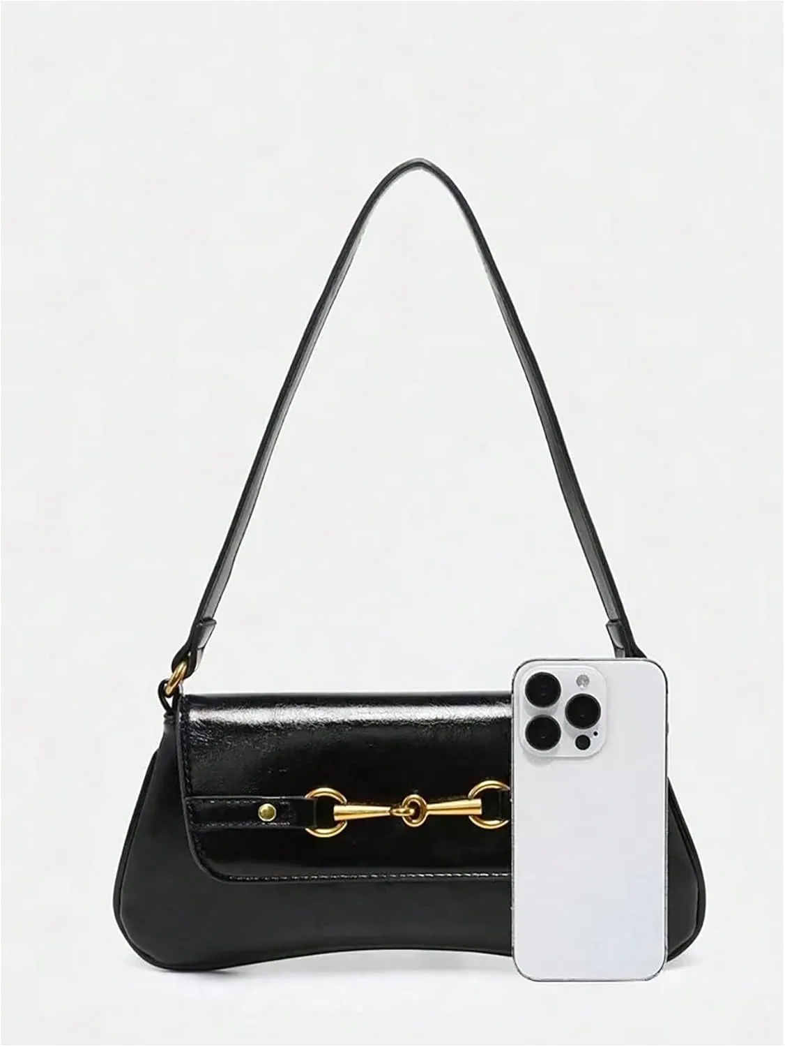 Verdusa Women's Vintage PU Leather Flap Shoulder Handbags Top Handle Clutch Underarm Bags