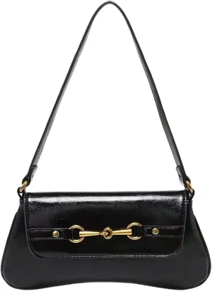 Verdusa Women's Vintage PU Leather Flap Shoulder Handbags Top Handle Clutch Underarm Bags