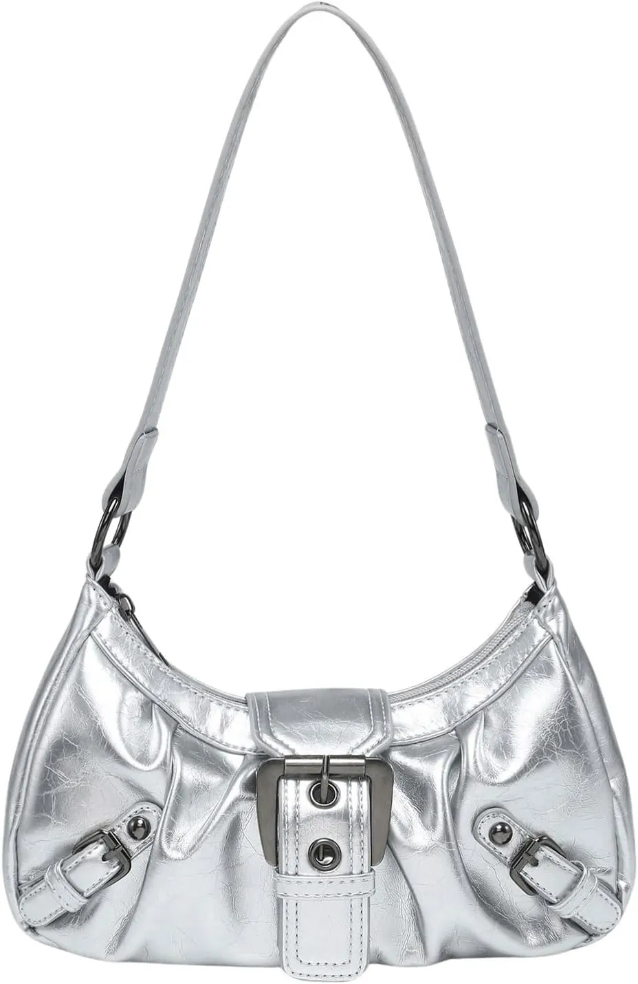 Verdusa Women's Y2k Purse Top Handle Shoulder Bag Buckle Punk Hobo Clutch Purses Bags