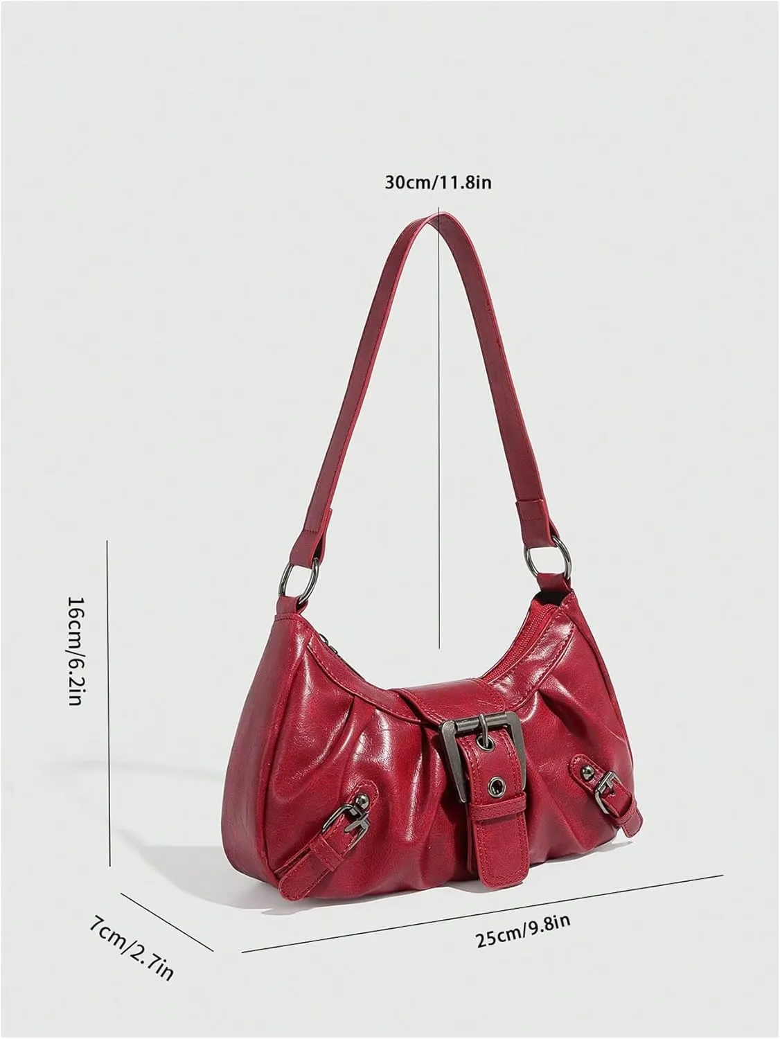 Verdusa Women's Y2k Purse Top Handle Shoulder Bag Buckle Punk Hobo Clutch Purses Bags