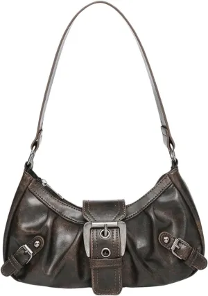 Verdusa Women's Y2k Purse Top Handle Shoulder Bag Buckle Punk Hobo Clutch Purses Bags