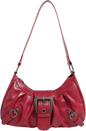 Verdusa Women's Y2k Purse Top Handle Shoulder Bag Buckle Punk Hobo Clutch Purses Bags