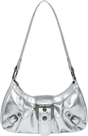 Verdusa Women's Y2k Purse Top Handle Shoulder Bag Buckle Punk Hobo Clutch Purses Bags