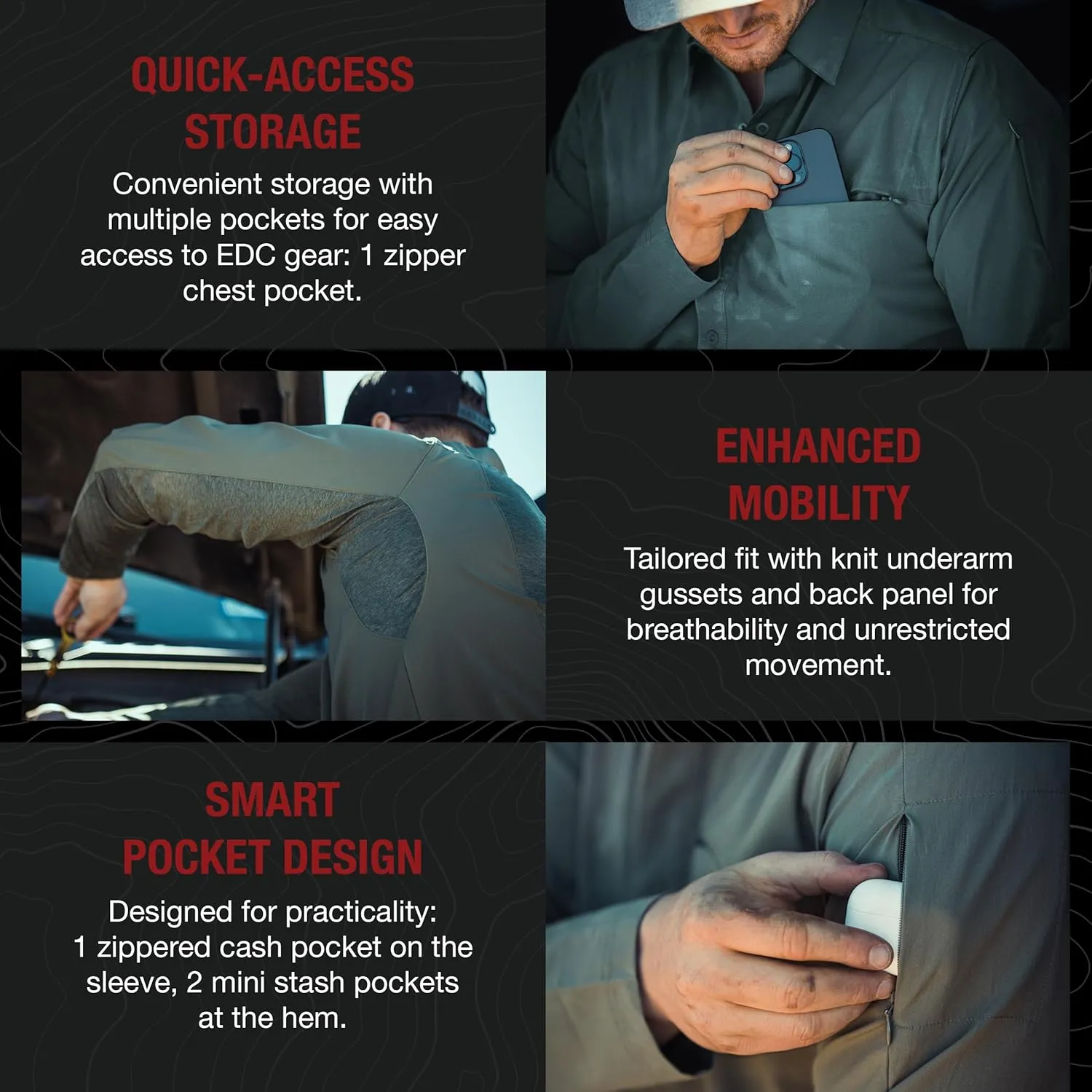 Vertx Expedition Men's Long Sleeve Shirt, Tactical, CCW Compatible, with Sun Protection