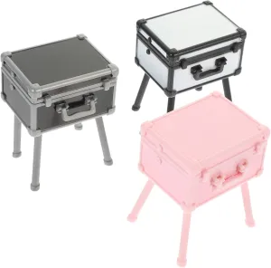 VICASKY 3pcs Miniature Makeup Box Decorative Scene Ornament for Dollhouse Lightweight Compact Design for Home Office Decor Creative Photo Props House Accessories
