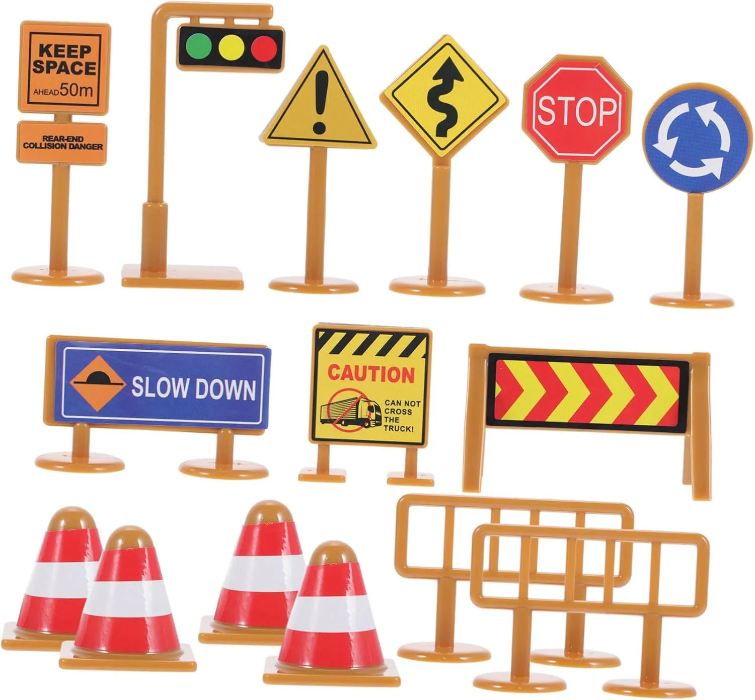 VICASKY Educational Miniature Road Signs Toddler Traffic Sign Play Set Street Road Sign Toys Boys and Girls Games