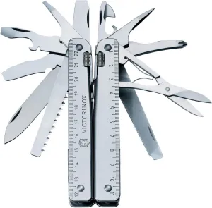 Victorinox Swiss Tool Swiss Army Knife, 24 Function Swiss Made Multi-Tool with Needle-Nose Pliers, Wire Cutters and Large Blade - Silver