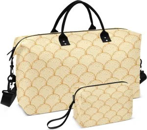 VIGTRO Travel Duffel Bag Weekender Overnight Bag with Toiletry Bag Russian Holiday Maslenitsa Printed, Carry On Luggage Bag for Hospital Gym Travel Business, 2 Pcs Set